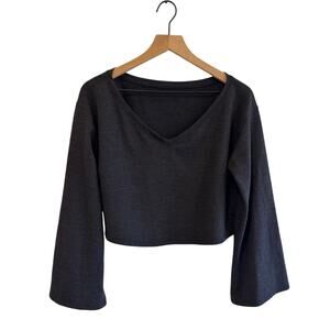 Lululemon Long Sleeve Crop Top Bell Sleeve Size L/XL